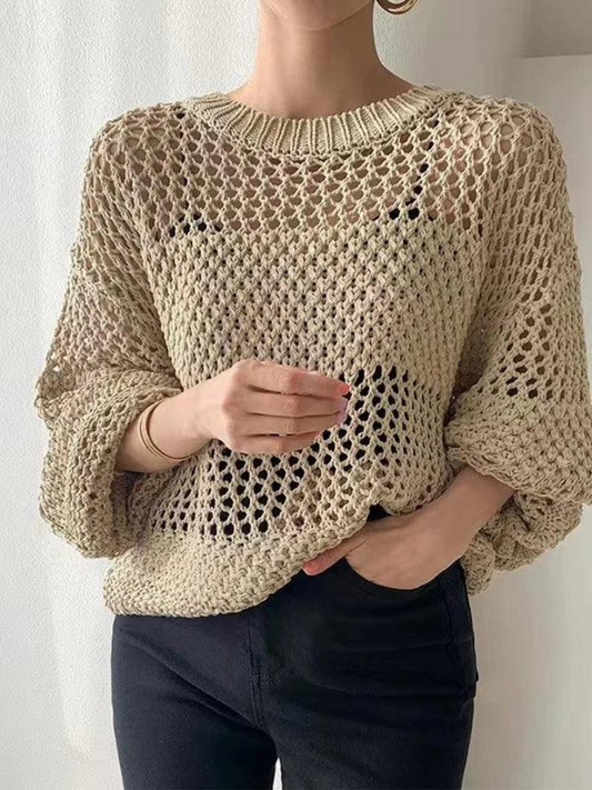 Leichter Offener Strickpullover zum Lagenlook