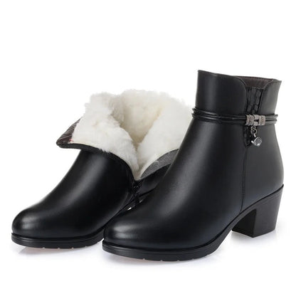 Elegante knöchelhohe Stiefel mit Fleecefutter und seitlichem Reißverschlussverschluss