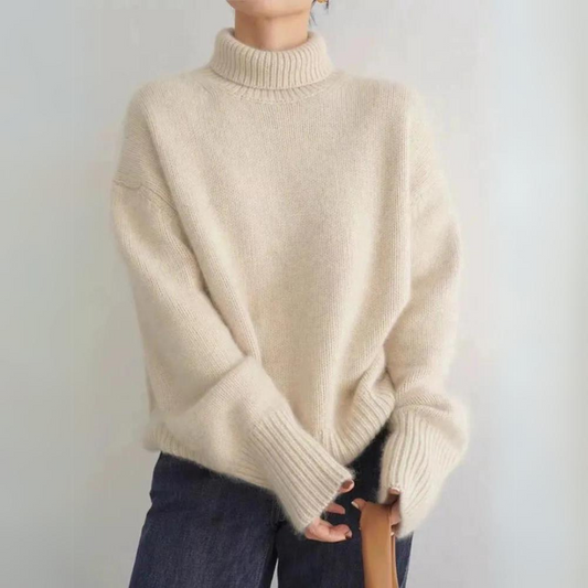 Gemütlicher weicher Strickpullover mit Rollkragen für herbstliche Schichten