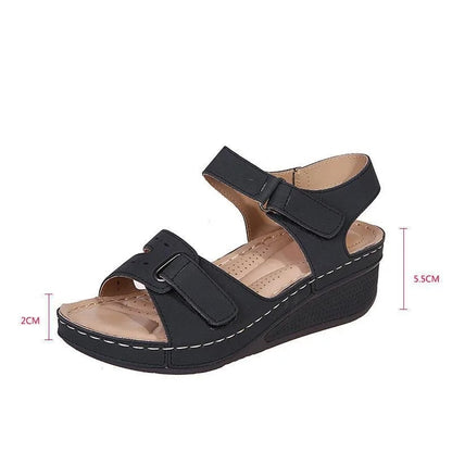 Quenilda | Bequeme Sommer-Klettsandalen mit Keilsohle