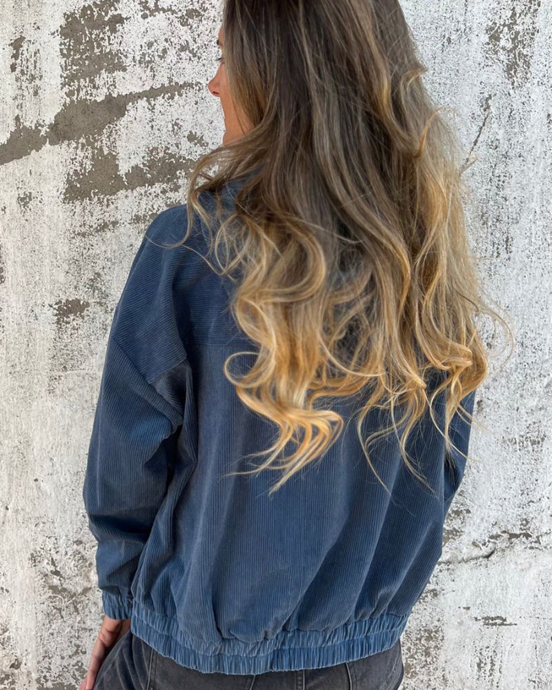 Legere leichte Cordjacke mit Kapuze für Damen
