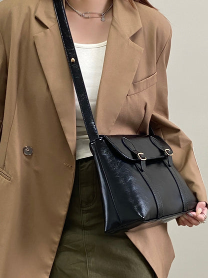 Eudora | Vintage Messenger Bag van Imitatieleer