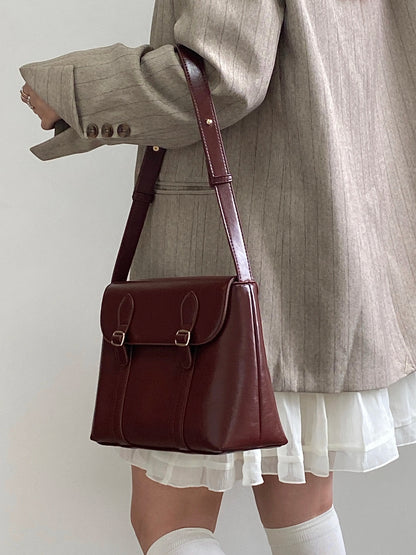 Eudora | Vintage Messenger Bag van Imitatieleer