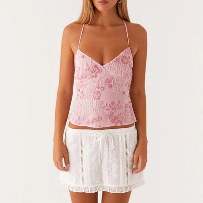 Frieda | Camisole-Top mit Perlen und Pailletten