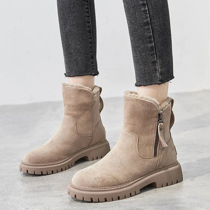 Schicke Stiefeletten mit Wildlederoptik und kuscheligem Fellfutter