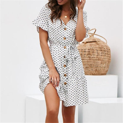 Charlotte™ - Kurzärmeliges Kleid mit Polka Dot