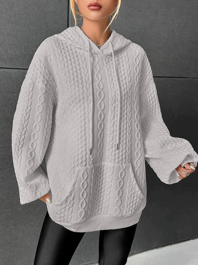 Kathryn™ - Übergroßer Pullover mit Kapuze und Kordelzug mit Kordelzug