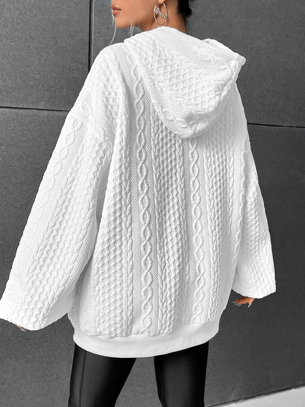 Kathryn™ - Übergroßer Pullover mit Kapuze und Kordelzug mit Kordelzug