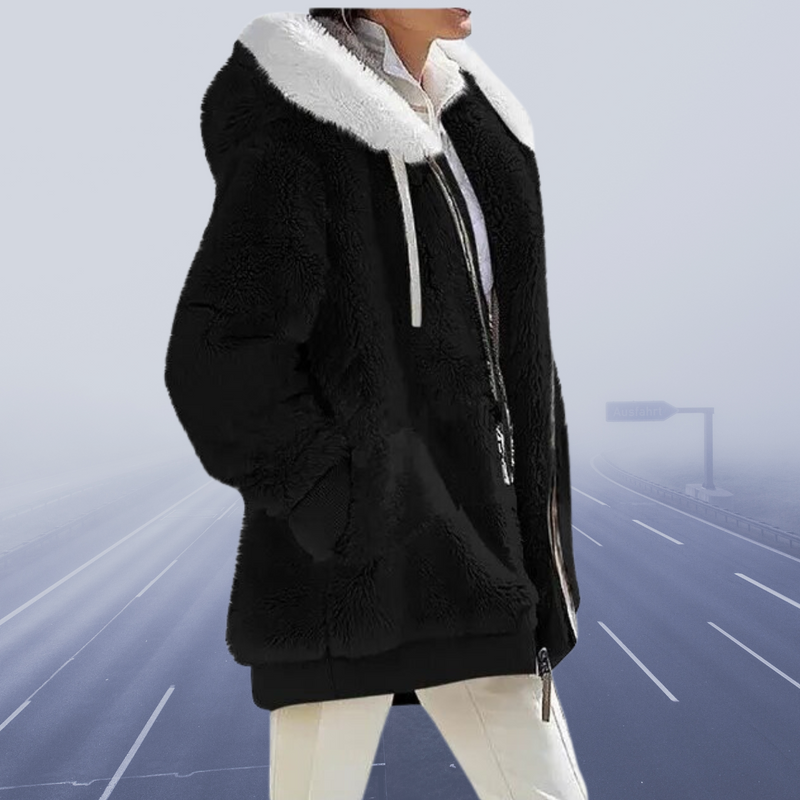 Alessandra™ | Oversized Teddyjacke mit Kapuze für Damen