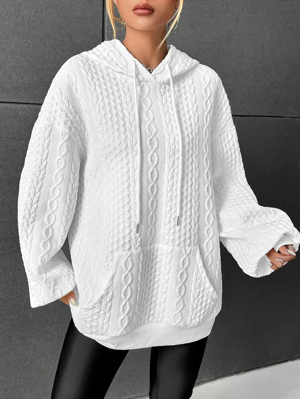 Kathryn™ - Übergroßer Pullover mit Kapuze und Kordelzug mit Kordelzug